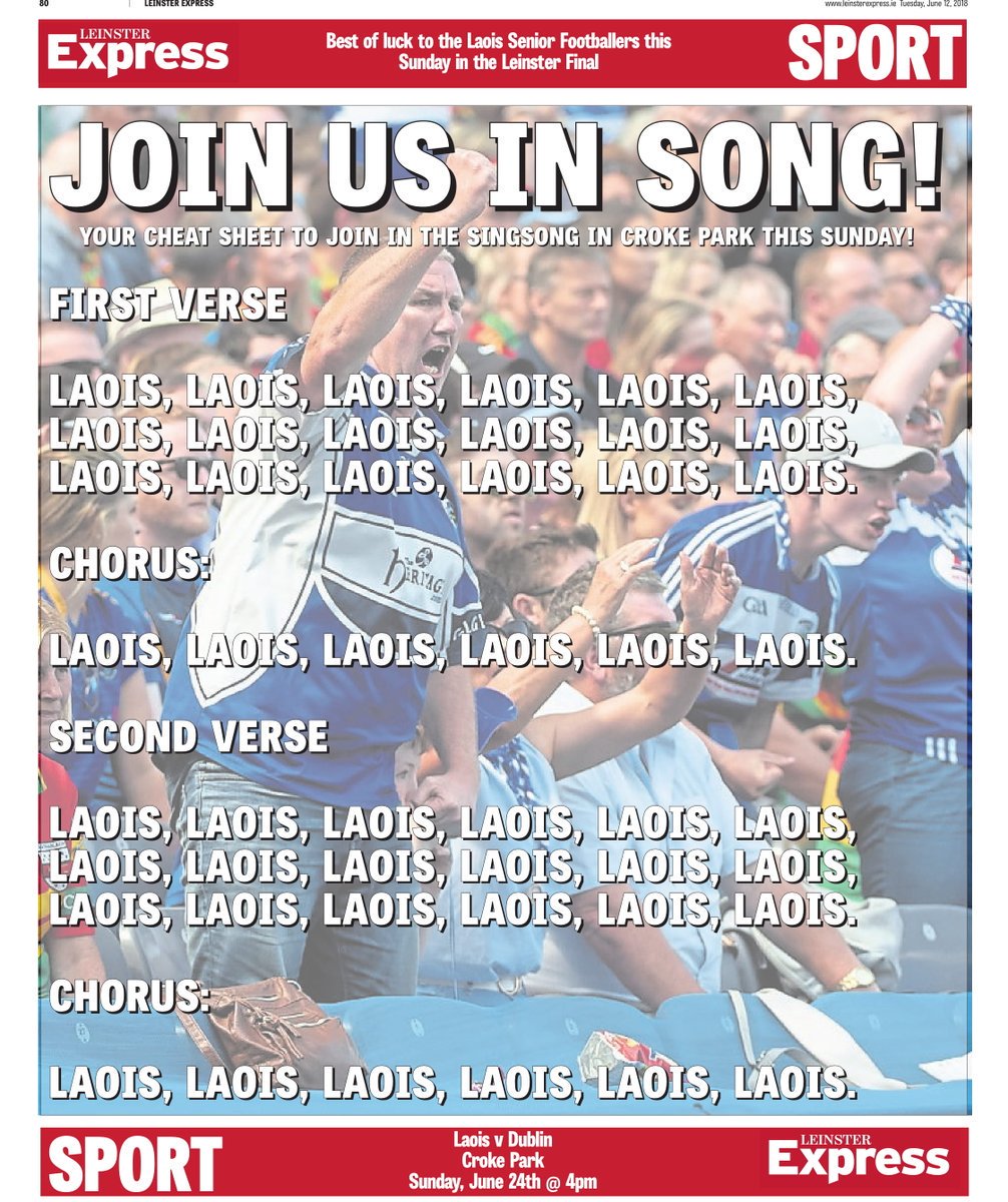 Time to dust of the LAOIS song for @CrokePark in Tailteann Cup semi-final 
#laois #GAA #gaabelong @CLGLaois @TheSundayGame