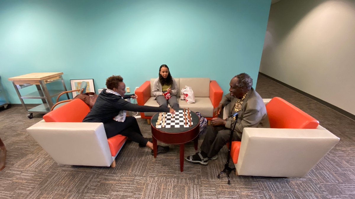 Playing chess with baba. Guess who won?