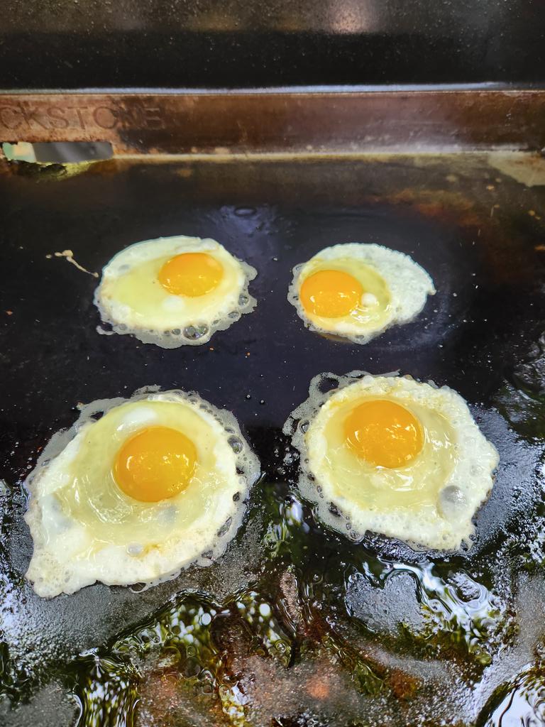 Steaks and eggs for breakfast!