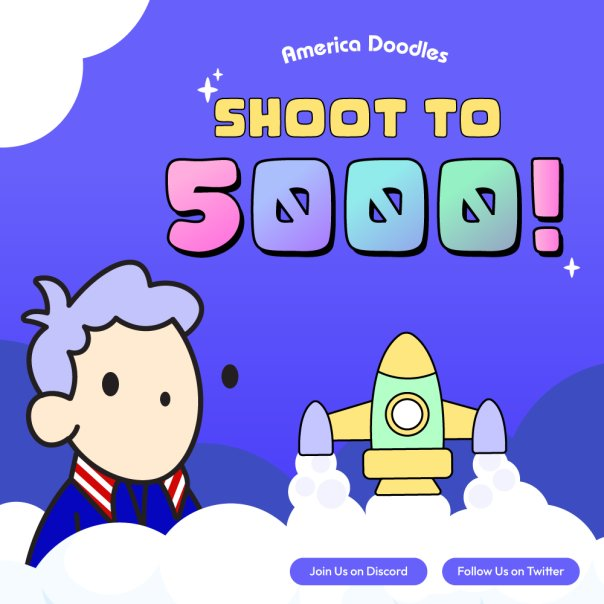 🎁 Win 50X WL Spots From @AmericaDoodles 🎁 1️⃣ MUST Follow @AmericaDoodles 2️⃣ MUST Like &amp; RT 3️⃣ MUST Tag 3 Friends 4️⃣ MUST Join Discord - Screenshot/Open SUPPORT TIC on :discord.gg/americadoodles HELP US REACH OUR GOAL OF 5000! #Crypto #ETH #Ethereum #NFT