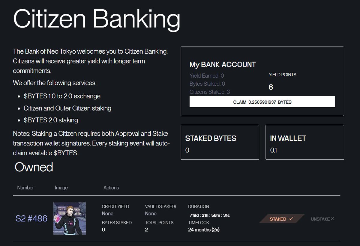 ElDonPelon's tweet photo. Finally got a chance to stake my @NeoTokyoCode assets and leave them in the good hands of the Bank of Neo Tokyo! #CitizenStaking
@ZssBecker any chance I can still get the S2 I won awhile back to go ahead and stake that guy too π https://t.co/ARaCzhoiZG