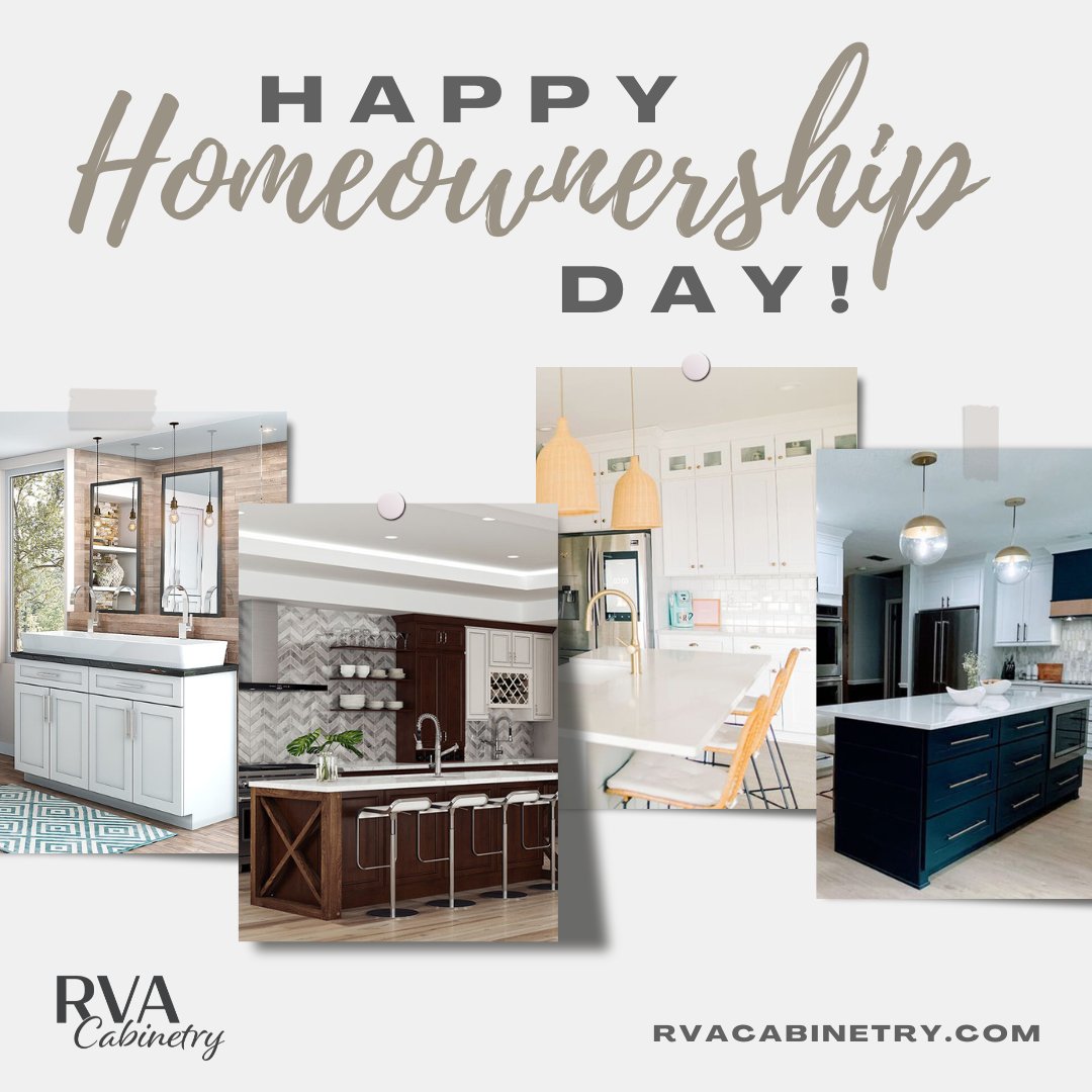 🏡🎉 Happy #HomeownershipDay! Transform your home with RVA Cabinetry's functional and stylish kitchen and bathroom cabinets. Impeccable craftsmanship, endless style options, and smart storage solutions await you. Let's create your dream space together! 
#DreamHome #CabinetGoals