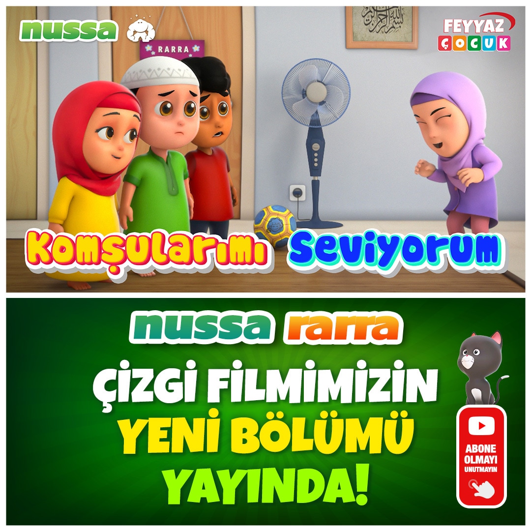 FeyyazCocuk's tweet photo. Zeynep, yeni arkadaşları Nussa, Rarra ve Abdül'e "Allah katında komşuların en hayırlısı, komşusuna en iyi davranandır" dedi! Çünkü Allah komşularımıza nazik ve iyi davranmamızdan razı olur.

 https://t.co/QoBWz4VjPR

#nussa #rarra #feyyazçocuk #islamahlakı #allahrızası https://t.co/iSwgyMjPgN