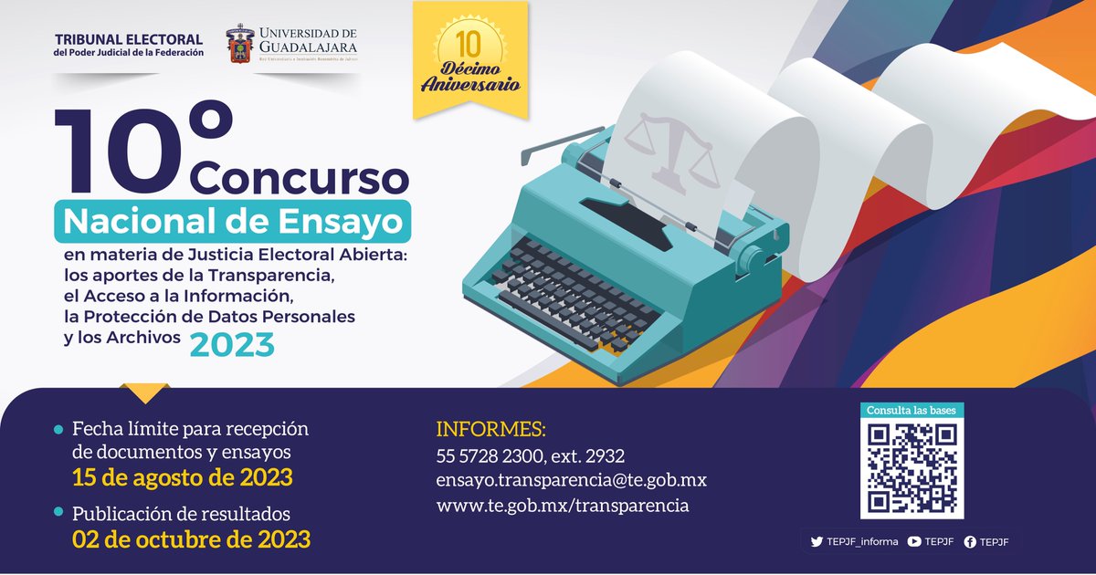 IEC_Coahuila's tweet photo. Participa en el Décimo Concurso Nacional de "Ensayo en materia de Justicia Electoral Abierta: los aportes de la Transparencia, el Acceso a la Información, la Protección de Datos Personales y los Archivos 2023" https://t.co/RNln10xiku