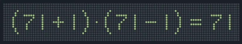 Dave Richeson (@divbyzero) on Twitter photo Nice puzzle posted by <a href="/icecolbeveridge/">Colin Beveridge</a> on Mastodon (that he said came from Reddit):
Toggle one pixel to make this correct.
No spoilers for those who don't see it! Nice puzzle posted by <a href="/icecolbeveridge/">Colin Beveridge</a> on Mastodon (that he said came from Reddit):
Toggle one pixel to make this correct.
No spoilers for those who don't see it!