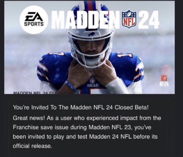 Doing a special GIVEAWAY: 10 Madden 24 beta codes are going to a lucky few, all you got to do is make sure you're following me, like and retweet this for a chance to win! NOT BAIT!! !! vouches appreciated

5 PS5 CODES, 5 XBOX CODES!! 🔥 

#Madden24 #Madden24BetaCodes #NFL