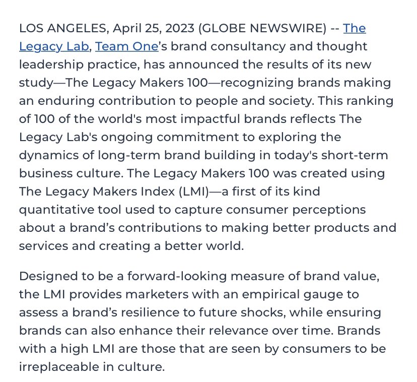 jeongtokio's tweet photo. ㅡ #BTS fue elegido en The Legacy Makers 100 en el cual las marcas con un LMI alto son aquellos que los consumidores consideran insustituibles en la cultura, los chicos se encuentra en el #82 !¡ Así mismo siendo el único grupo musical como marca en la lista!!

CONGRATULATIONS BTS https://t.co/7WnjCUeODX