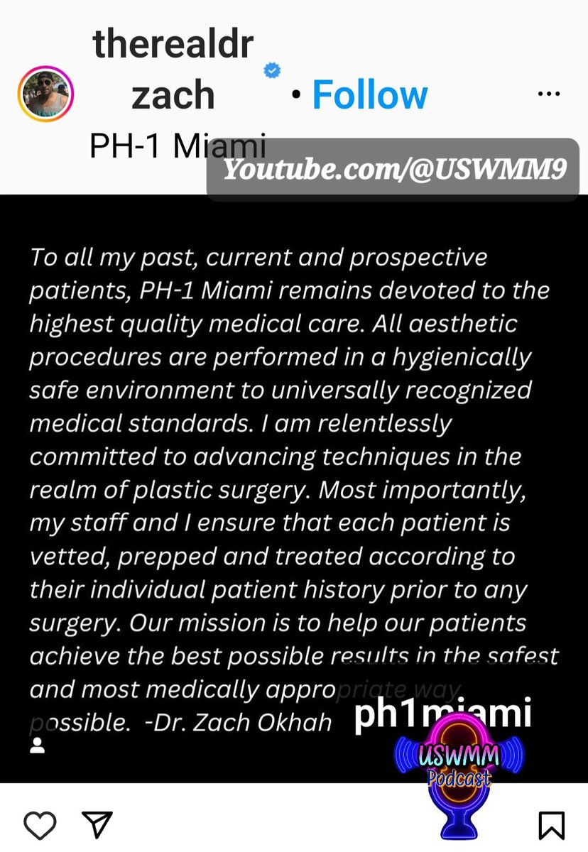 uswmm9's tweet photo. JACKY OH SURGEON RELEASES STATEMENT DEFENDING HIS PRACTICE IN WAKE OF HER DEATH

This statement comes 2 weeks after the death of Ms. Jacky Oh. After the surgeon deleted the initial post of him and Jacky together preoperation, And unfollowed her. 

#DoctorZach  #JackyOh https://t.co/BX4ggO7u55