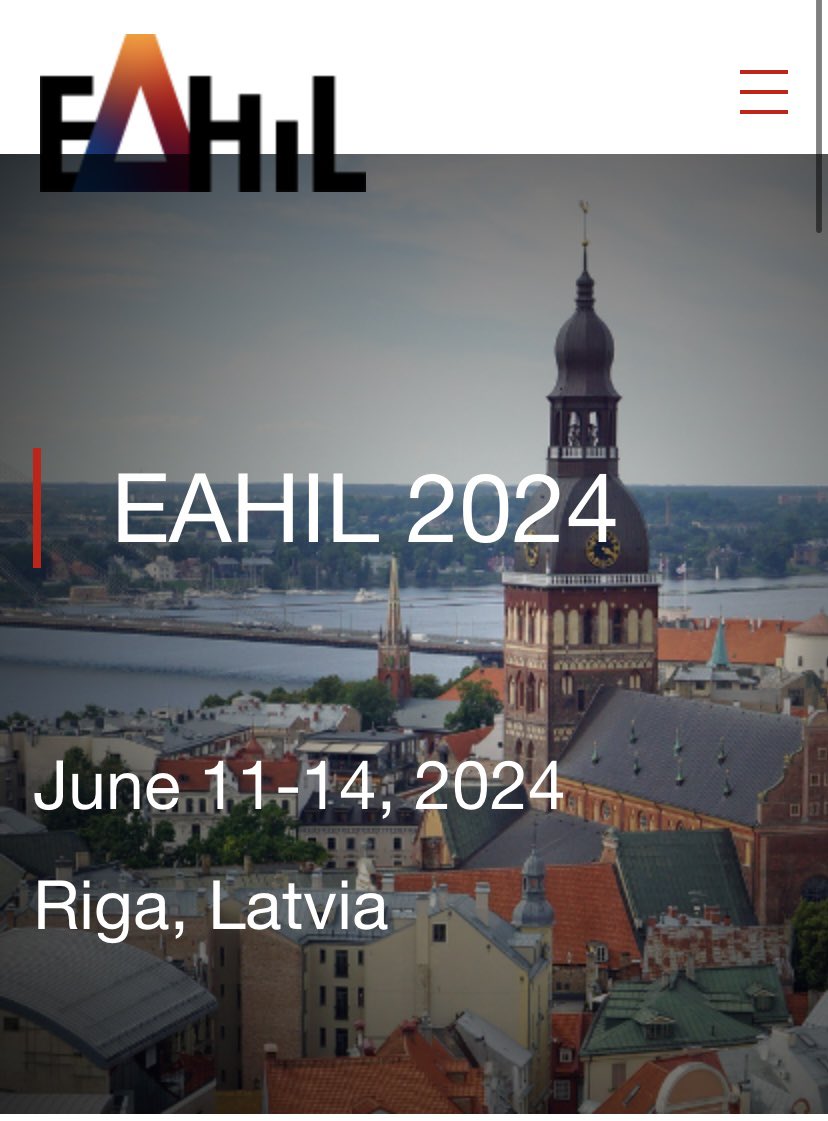 Save the date: 11-14 June 2024
#eahil2024 will be in Riga eahil2024.rsu.lv