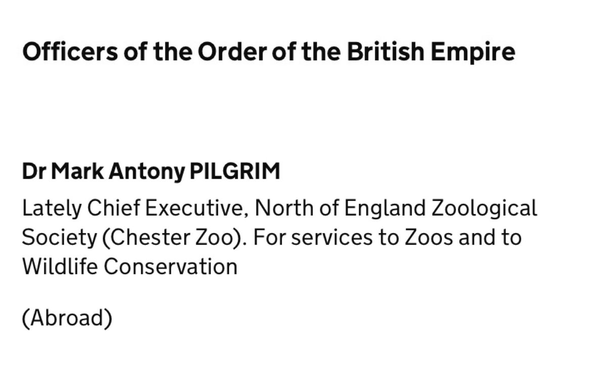 Beccabiddles's tweet photo. Anyone who knows Mark will have been touched by his huge contribution to Chester Zoo, the wider zoo world, and the hundreds of colleagues he inspired and supported (inc me!). 

I’m absolutely delighted this has been recognised 🦏 🐆 🦜 🐘 #wildlifeconservation #zoos https://t.co/lEacHfOLOw