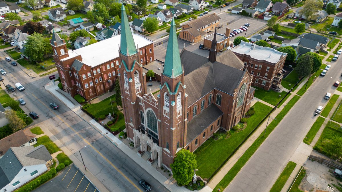 Looking down at the St. Adalbert's campus on South Bend's west side. #southbend