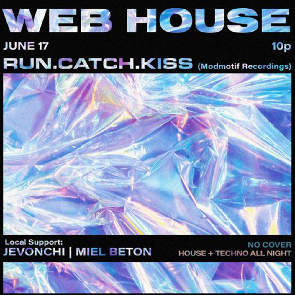 Web_House's tweet image. DEEP HOUSE &amp;amp; TECHNO TONIGHT AT WEB HOUSE FROM 10P-2A.
Join us for an unforgettable night of deep house and techno as we welcome the return of Run.Catch.Kiss to Web House. Run.Catch.Kiss will be mixing an electrifying set, bringing his unique blend of deep house and techno.