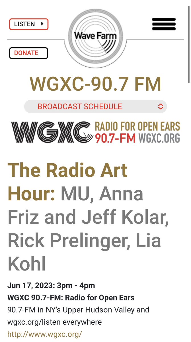 Jeff Kolar (@jeffkolar) on Twitter photo Listen to <a href="/free103point9/">Wave Farm</a> <a href="/WGXC/">WGXC: Radio for Open Ears</a> today for a special live broadcast of me and Anna Friz performing at the Smithsonian Museum <a href="/RadioTaskForce/">#RPTF</a>.
Includes Q&A with Rick Prelinger <a href="/footage/">Rick Prelinger W6XBE</a>.
Tune In: wavefarm.org/radio/wgxc/sch… Listen to <a href="/free103point9/">Wave Farm</a> <a href="/WGXC/">WGXC: Radio for Open Ears</a> today for a special live broadcast of me and Anna Friz performing at the Smithsonian Museum <a href="/RadioTaskForce/">#RPTF</a>.
Includes Q&A with Rick Prelinger <a href="/footage/">Rick Prelinger W6XBE</a>.
Tune In: wavefarm.org/radio/wgxc/sch…