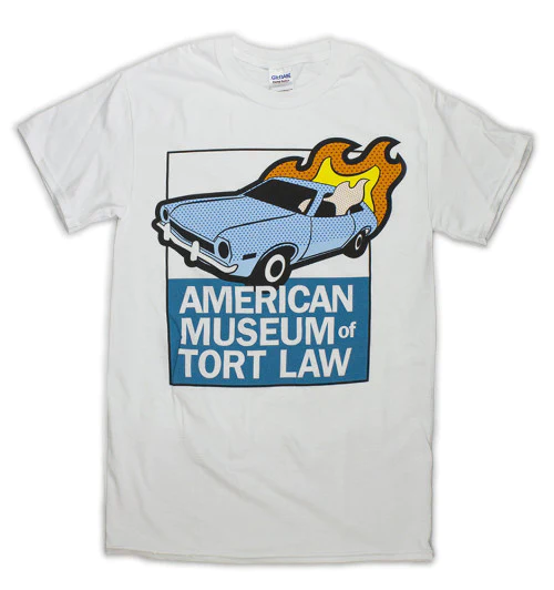 oneunderscore__'s tweet photo. This tee shirt from the American Museum of Tort Law goes harder than anything I've ever seen in my life. https://t.co/eVug2p96uB