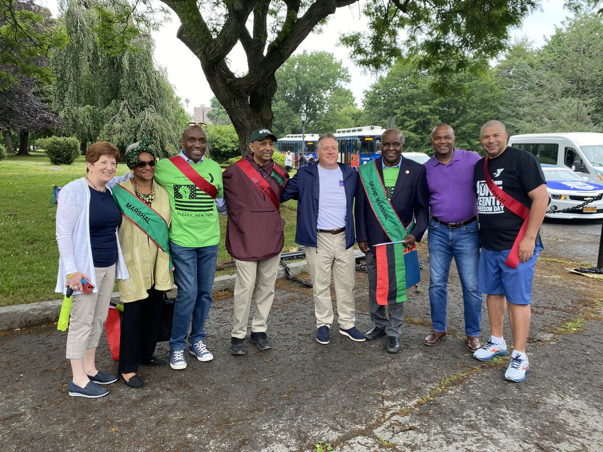 Albany Mayor Kathy Sheehan (@mayorsheehan) on Twitter photo The rain held off this morning to allow for a great African Heritage Parade organized by the <a href="/CD_YMCA/">Capital Dist. YMCA</a>!
Thank you to <a href="/LtGovDelgado/">Lieutenant Governor Antonio Delgado</a>, <a href="/RepPaulTonko/">Paul Tonko</a>, <a href="/MCCoyCountyExec/">Dan McCoy-CountyExec</a>, and <a href="/ALBChiefAuditor/">Albany Chief City Auditor, Dr. Dorcey Applyrs</a> for helping kick off the celebration of this important holiday weekend.
#Juneteenth2023 The rain held off this morning to allow for a great African Heritage Parade organized by the <a href="/CD_YMCA/">Capital Dist. YMCA</a>!
Thank you to <a href="/LtGovDelgado/">Lieutenant Governor Antonio Delgado</a>, <a href="/RepPaulTonko/">Paul Tonko</a>, <a href="/MCCoyCountyExec/">Dan McCoy-CountyExec</a>, and <a href="/ALBChiefAuditor/">Albany Chief City Auditor, Dr. Dorcey Applyrs</a> for helping kick off the celebration of this important holiday weekend.
#Juneteenth2023