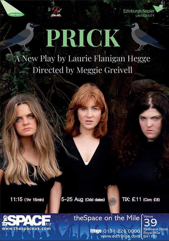 @edfringe @iainagibbons The Scottish witch hunts—PRICK reclaims a piece of the story of those “stranglet to the death and burnt to ashes.”

📍@theSpaceUK 
Aug. 5-25, odd days, 11:15am

#edfringe #prickedfringe #witchesofscotland #hextag #femifringe #scottishhistory