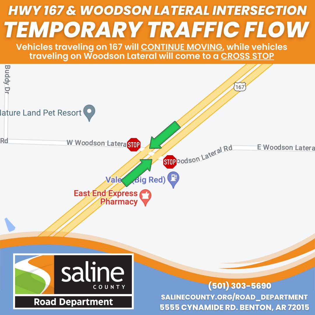 Saline County Government on Twitter "(1/3)🚦167 & Woodson Lateral