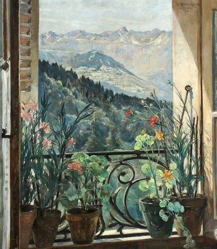 View through a window to the Alps 1926 #BerthaDorph