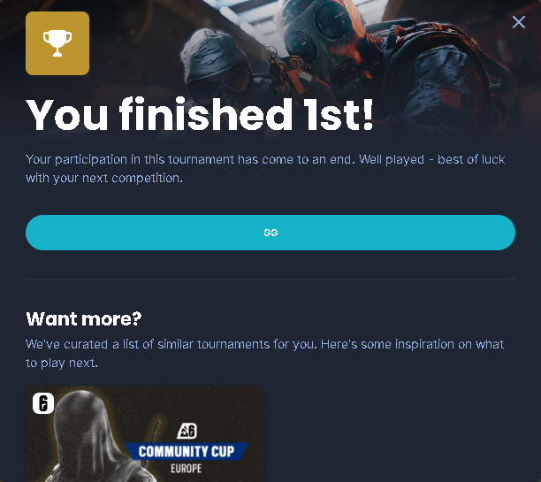 GG everyone, we won the #3 Europe Community Cup