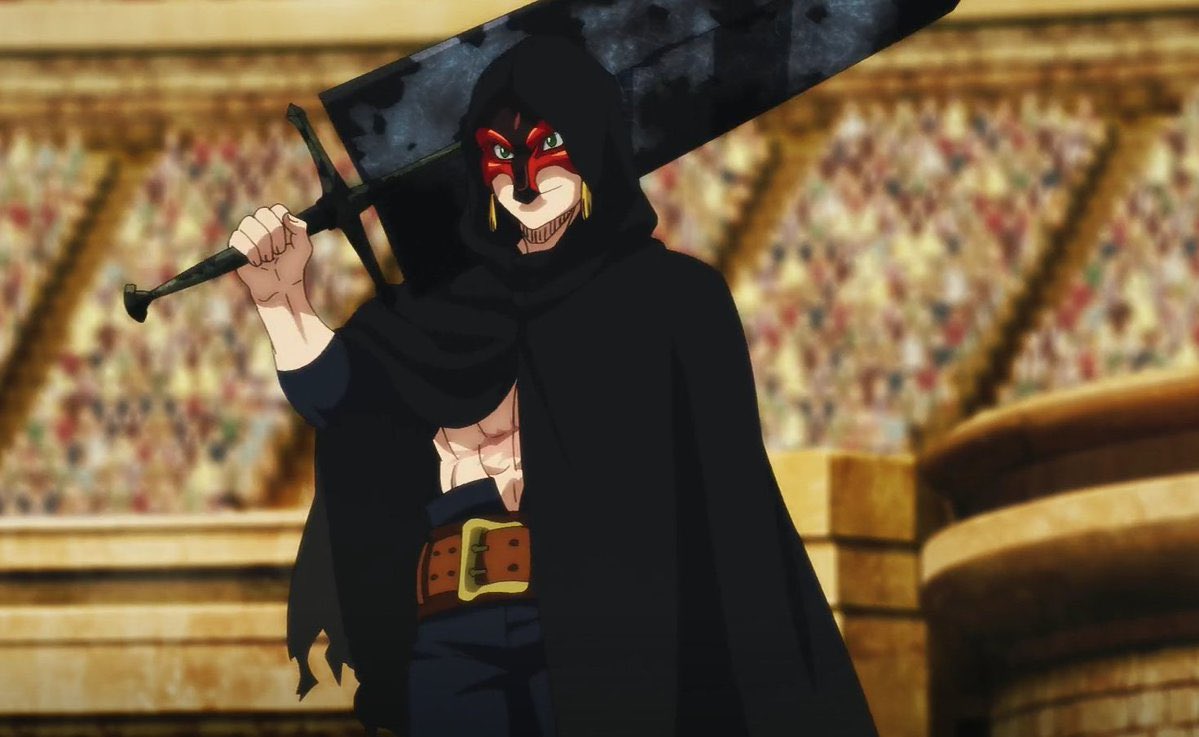 Asta wearing a mask to hide his Identity like he not the only nigga in the Kingdom with a gigantic Anti-magic Sword