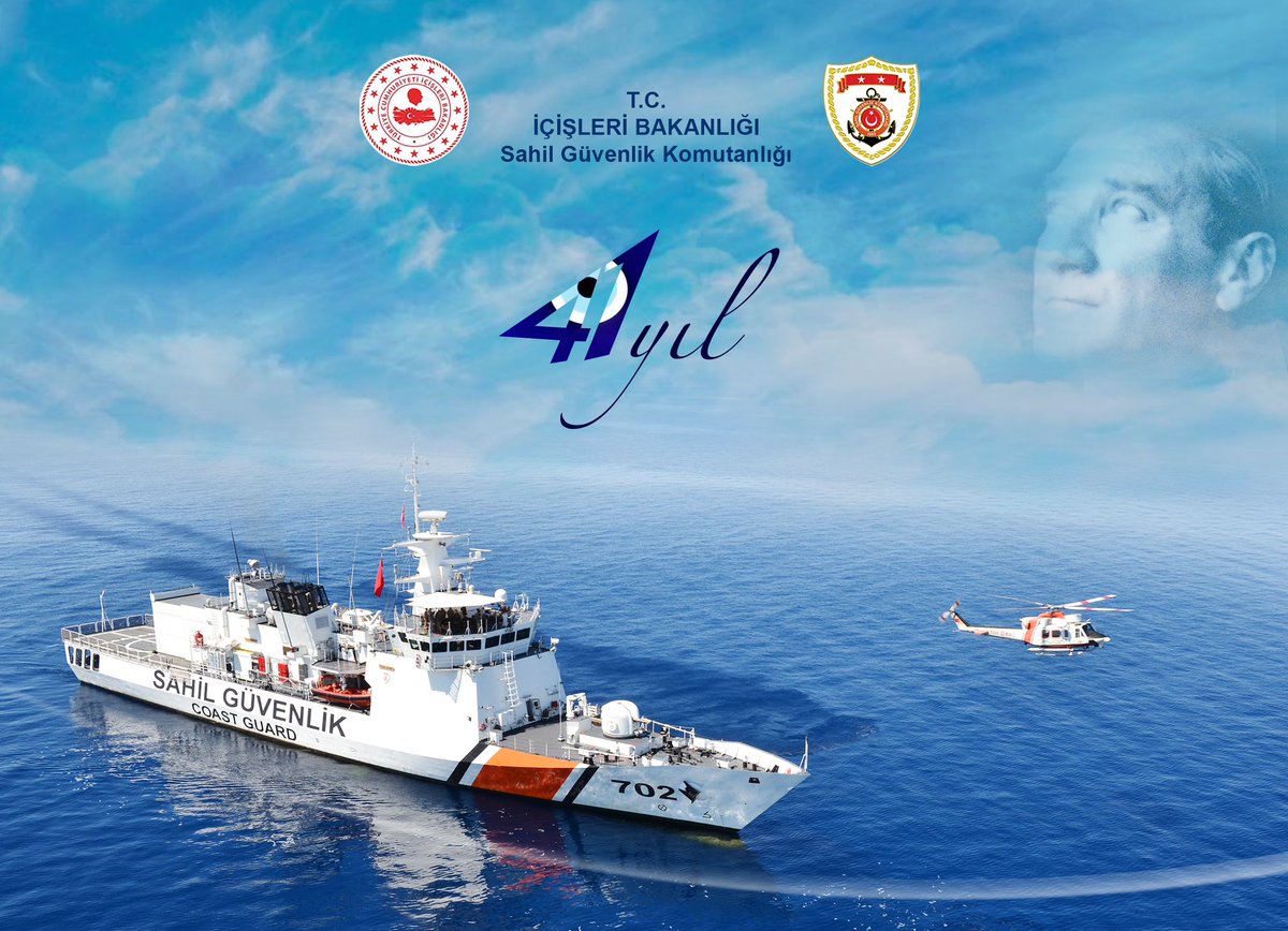 Mavi Vatan denizlerimizin huzuru için 41 yıldır aynı azim ve kararlılıkla...
#sahilgüvenlik41yaşında