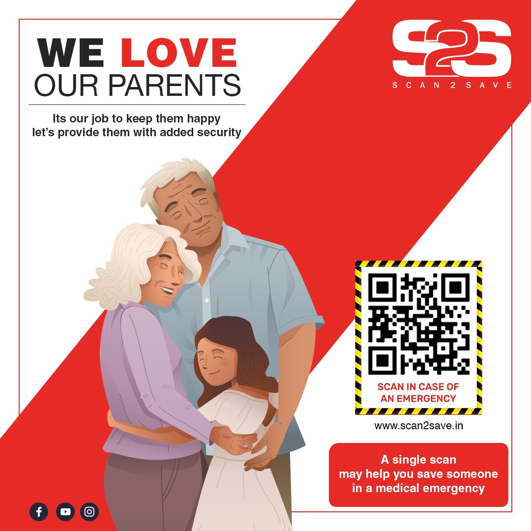 Its our Job to keep our Parents happy♥️
Lets provide them Extra Security. A Single Scan may help you Save someone in a Medical Emergency
.
.
.
.
.
#weloveparents #savethem #safetykit #savethelife #accidenthappens #emergencykit #indiasafety #safetyapp #sos #emergencyapp #scan2save