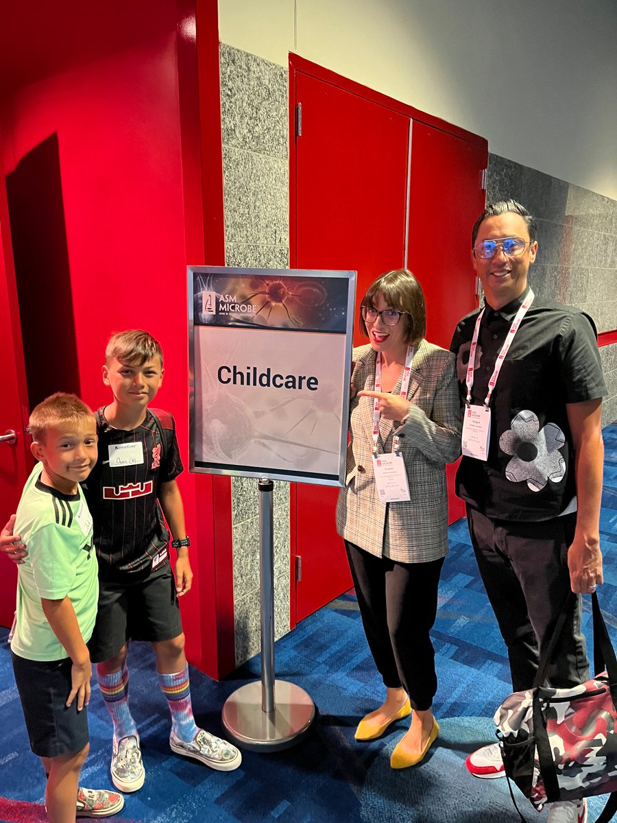 Thanks #ASMicrobe for offering childcare so this science couple can be in the same place at the same time!