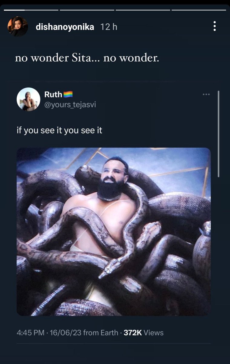 TrulyMonica's tweet image. Screen writer Disha Noyonika who is a part of #LustStories2 has posted this demeaning meme on Mata Sita. The story is still up on her instagram.

No wonder she called The Kerala Story as propaganda. Hinduphobic vile woman