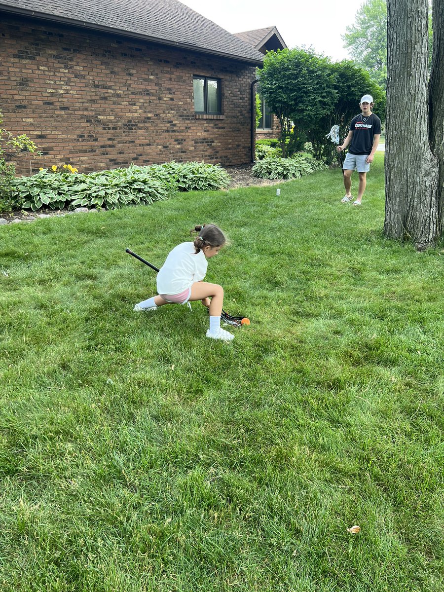 It’s always fun to teach a young girl how to simply catch and throw and watch them play without stopping.  She’s been at it for an hour!  Once they start, they get hooked! #laxlife #indianagirlslacrosse <a href="/indianagirlslax/">Indiana HS Girls LAX</a> @verania_rivera17