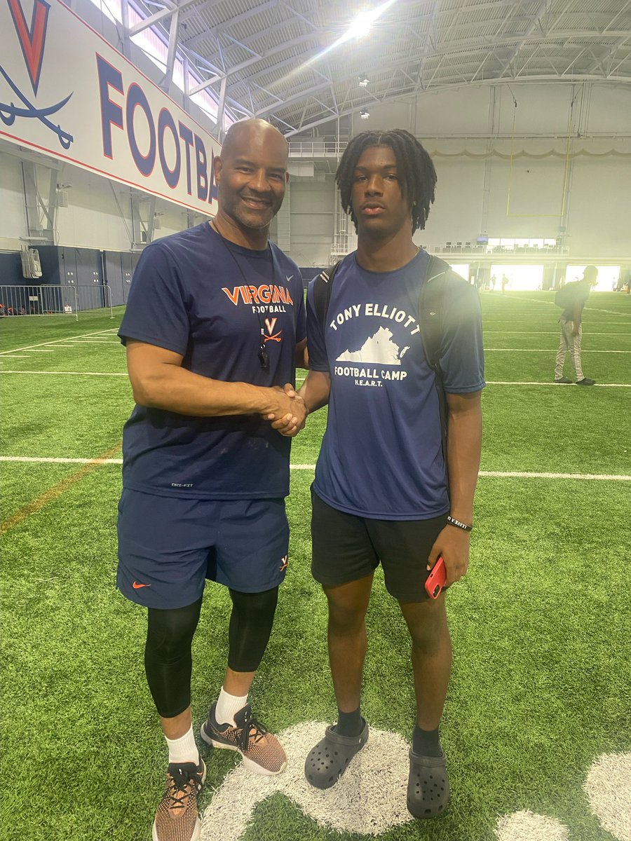 I appreciate <a href="/CoachChrisSlade/">Chris Slade</a> and the entire Virginia Football staff. Had a great camp! <a href="/Coach_TElliott/">Tony Elliott</a>
