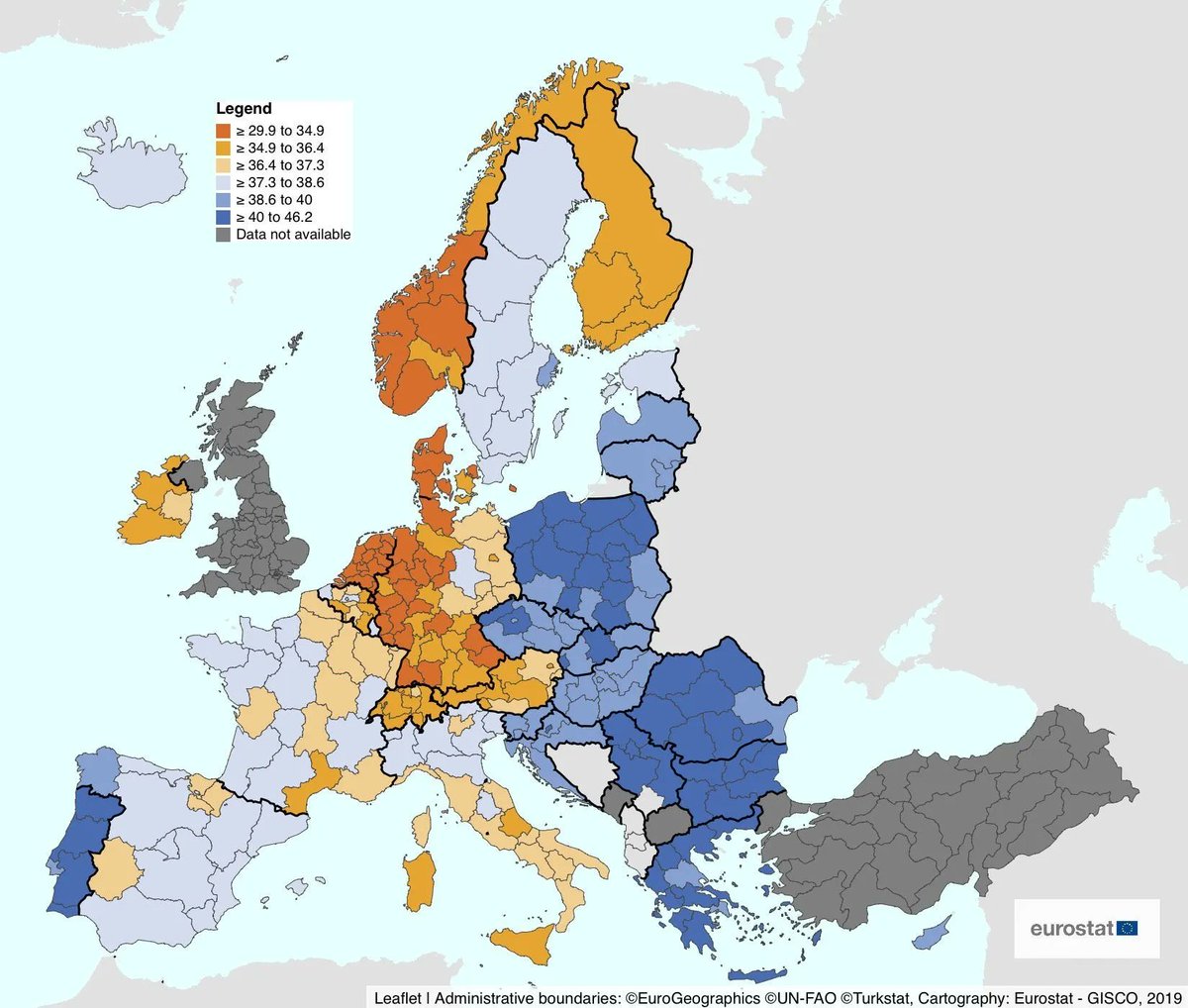 Simon Kuestenmacher (@simongerman600) on Twitter photo Average number of usual weekly hours of work in main job according to <a href="/EU_Eurostat/">EU_Eurostat</a>. The Germans work among the shortest hours but are secretly convinced they work the most 😉 buff.ly/462I26h Average number of usual weekly hours of work in main job according to <a href="/EU_Eurostat/">EU_Eurostat</a>. The Germans work among the shortest hours but are secretly convinced they work the most 😉 buff.ly/462I26h
