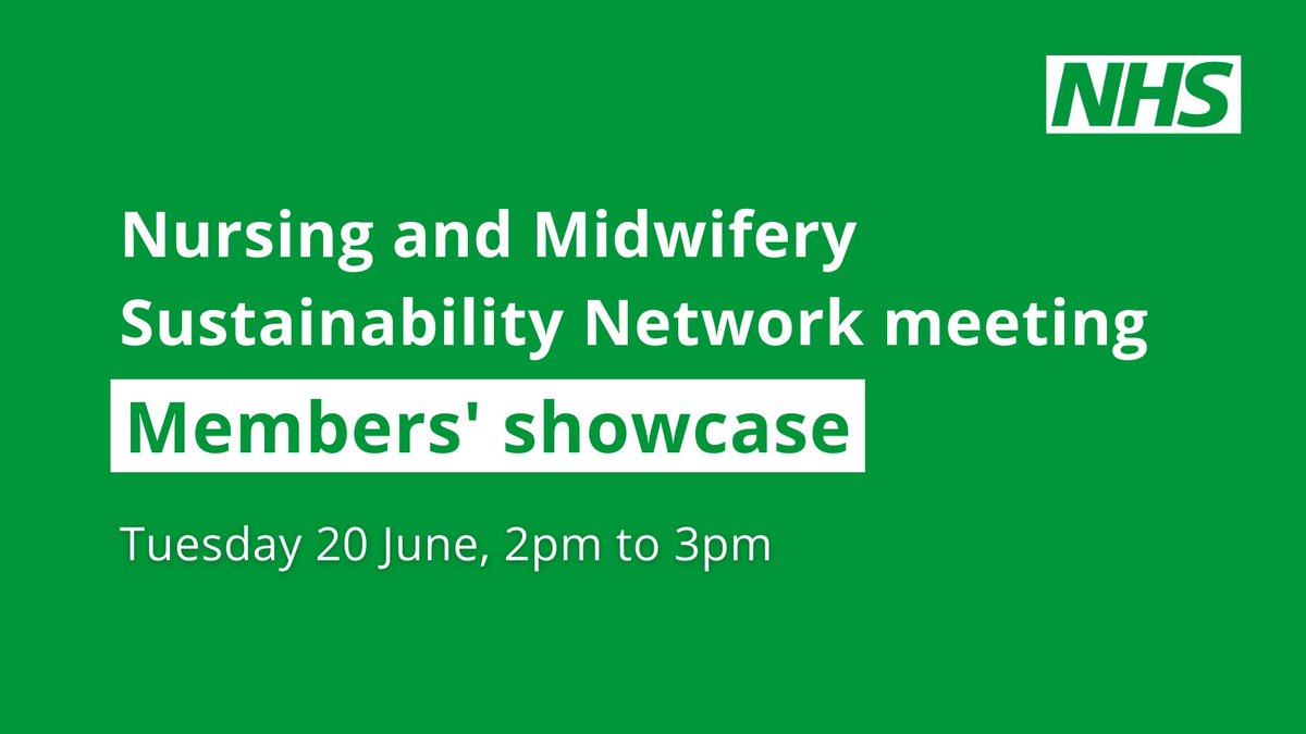 Nurses and midwives have a vital role in leading change to support the NHS’s net zero goal. Join our next Nursing and Midwifery Sustainability Network meeting to learn about some of the projects members are leading to help build a #GreenerNHS. 💚 #teamCNO events.england.nhs.uk/events/nhse-nu…