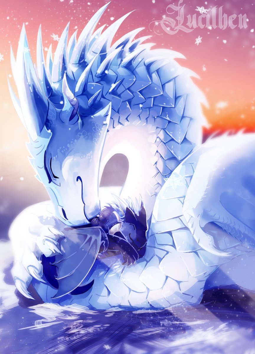 Father's Day YCH for Rao on Discord!
Another wholesome one, of baby Whiteout and Arctic!

#art #ArtistOnTwitter #dragon #wof #wingsoffire #furryart