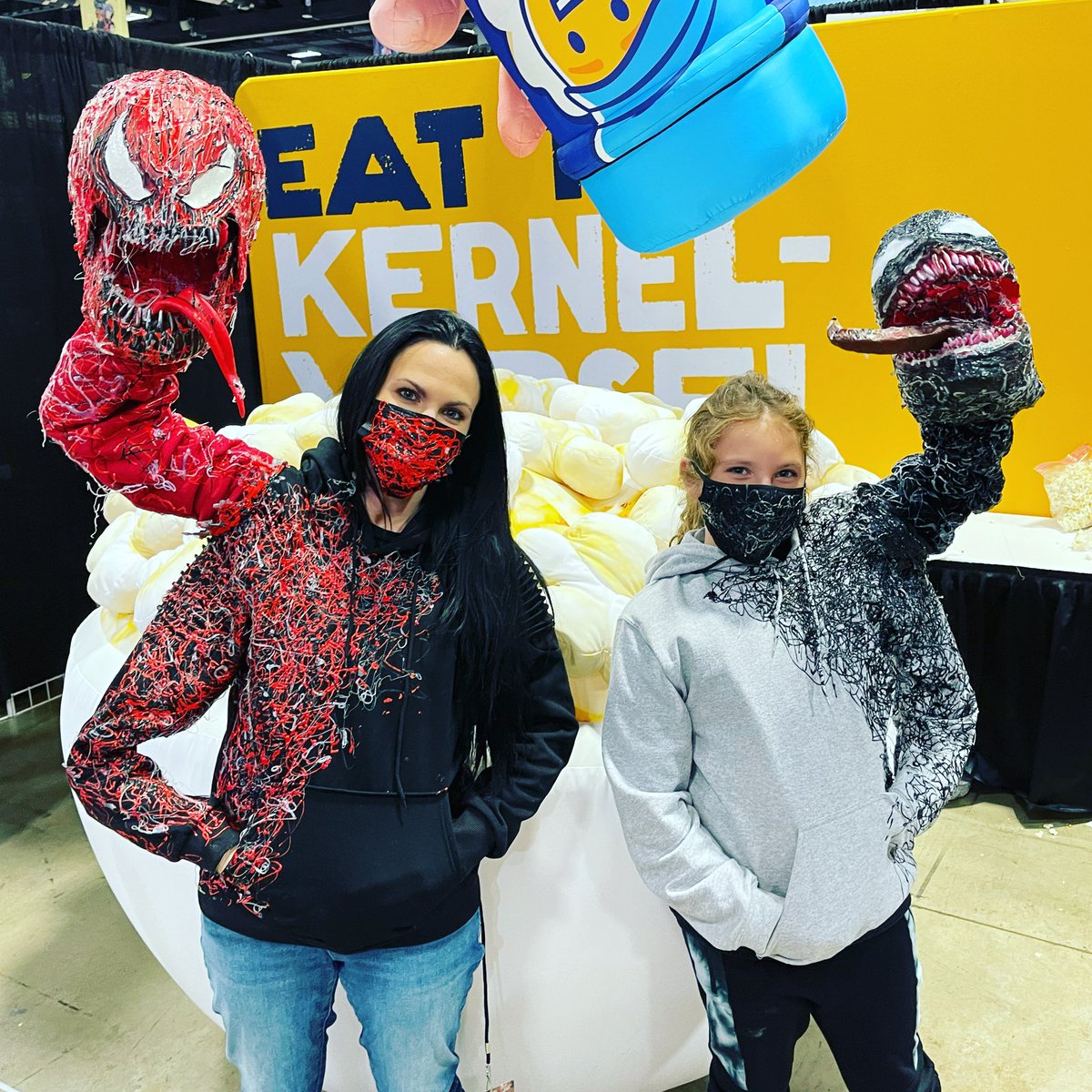 MomSpidey's tweet image. Come say HI to us at the #KernalSeasons booth #1101 at #awesomecon TODAY! #awesomecon2023 #spideykid #spideymom #kernalverse