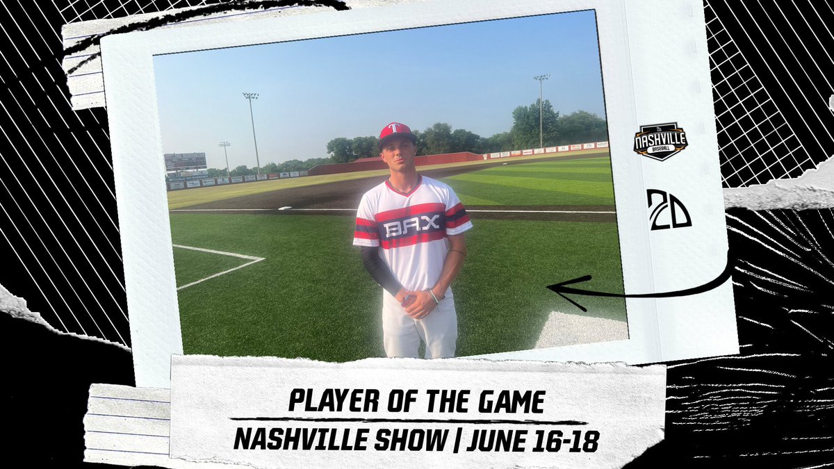 2D Sports Player of the Game (@2dsportspog) on Twitter photo ⭐️ PLAYER OF THE GAME ⭐️
Caden Trigg: 5IP H 0R 3BB 5K W
Summer Team: <a href="/BroadwayBacks/">Throwbacks Baseball</a>
#2DNashville
<a href="/2DsportsTN/">2D Sports Tennessee</a> ⭐️ PLAYER OF THE GAME ⭐️
Caden Trigg: 5IP H 0R 3BB 5K W
Summer Team: <a href="/BroadwayBacks/">Throwbacks Baseball</a>
#2DNashville
<a href="/2DsportsTN/">2D Sports Tennessee</a>