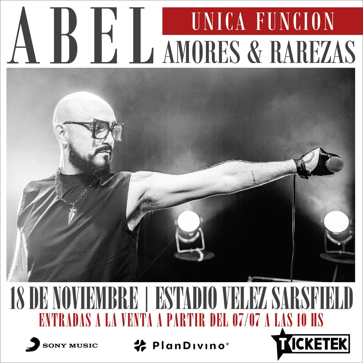 AbelPintos's tweet photo. 18 de noviembre estadio Vélez Sarsfield. Entradas a la venta el 07/07 a las 10 am en @TicketekAr 

@plandivinogroup 
@SonyMusicArg 

Nos vemos en la música ♥️ https://t.co/mrqhn1JHLh