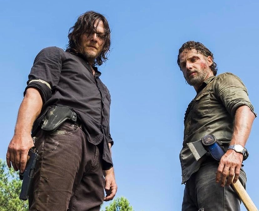 Norman Reedus as Daryl Dixon with Andrew Lincoln as Rick Grimes