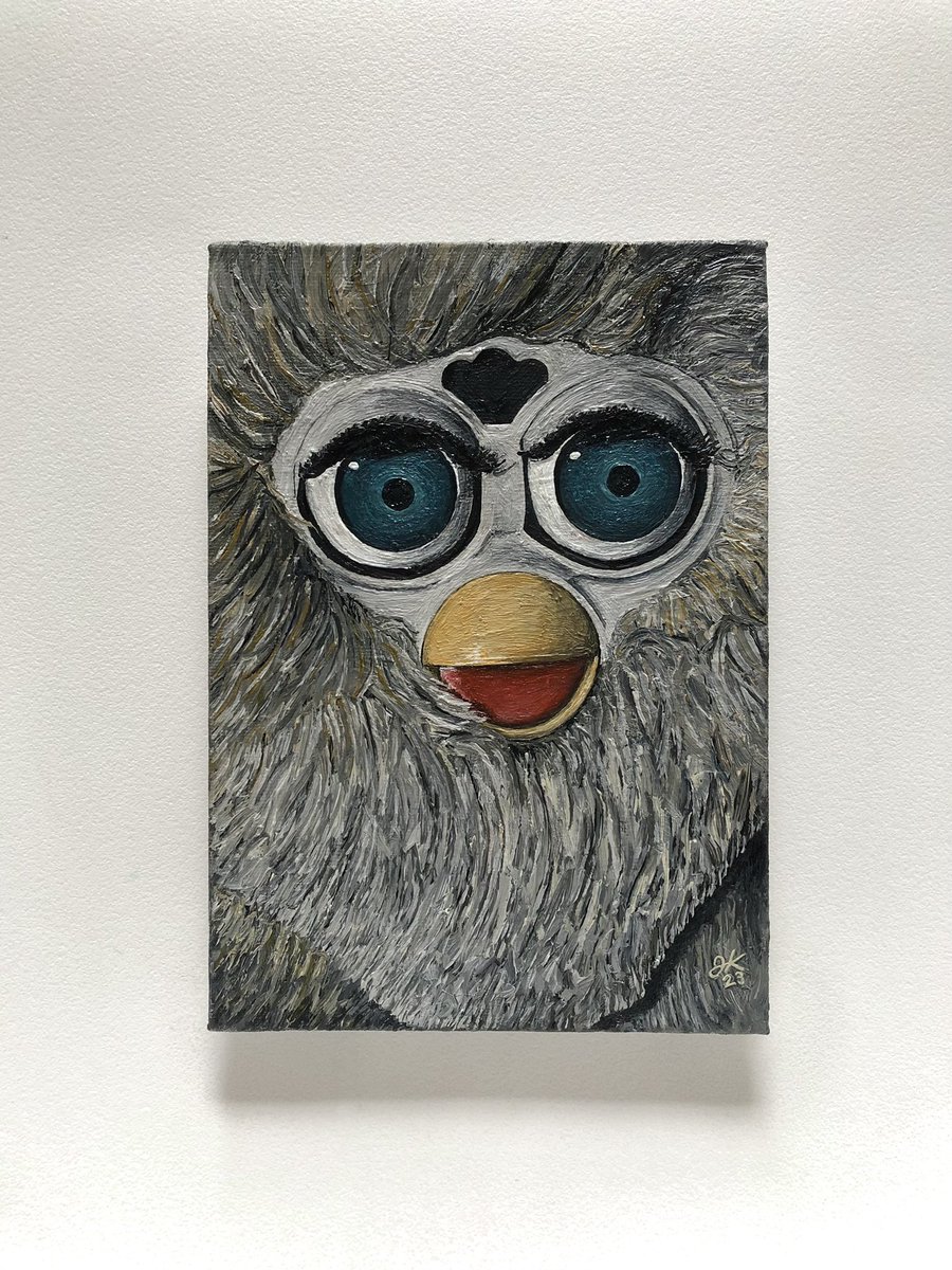 NickiMenards's tweet image. “Furby” oil on panel  -  2023