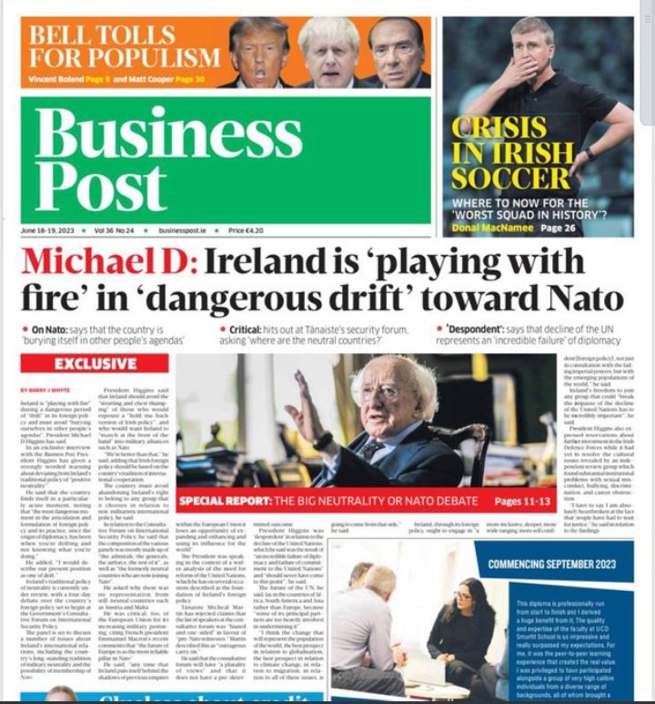 derekgoulding's tweet image. I totally disagree with joining NATO. But he has totally crossed the line here. He&apos;s done it before but this is now too much. He needs be chucked out. #MichaelDHiggins