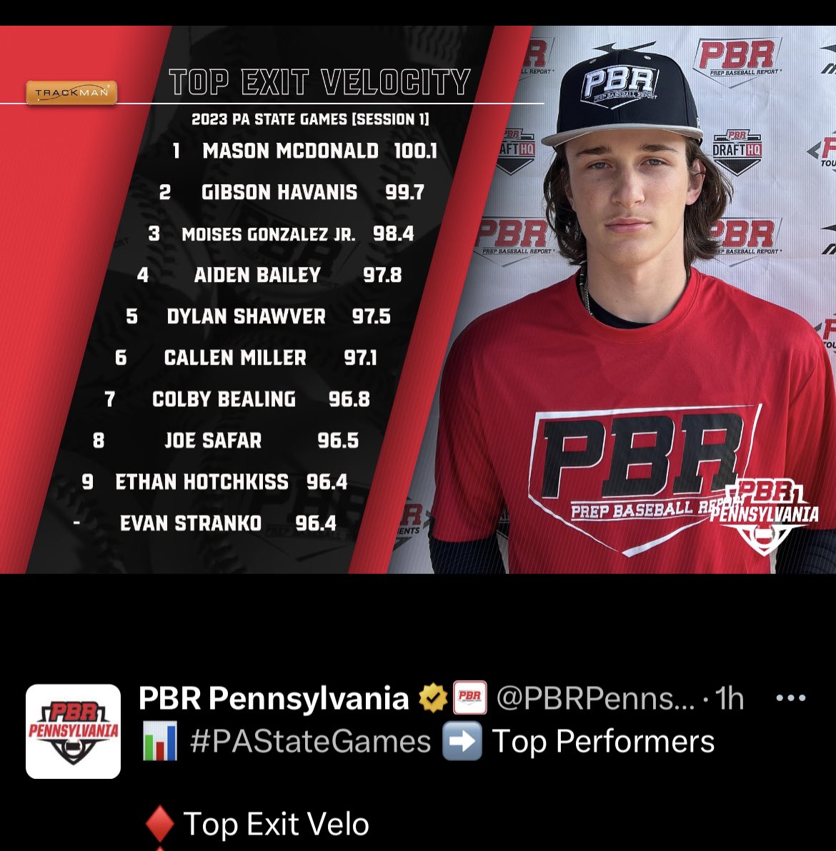 Thanks to @PBRPennsylvania for a great event. @elite_national2 @UHS__Baseball @BUncommitted
