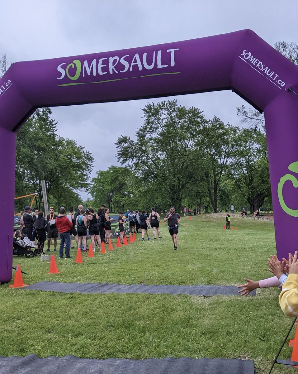 First triathlon in the bag today. Thanks @somersault_ca Great time on the Long Sault Parkway, what a beautiful spot.