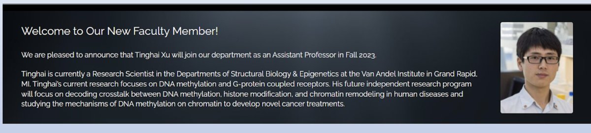 I am thrilled to share the news that I will officially join the SLU biochemistry and molecular biology department: biochem.slu.edu. 
We are HIRING!!! If you are interested in science, pleas check our lab website: 
xulaboratory.org