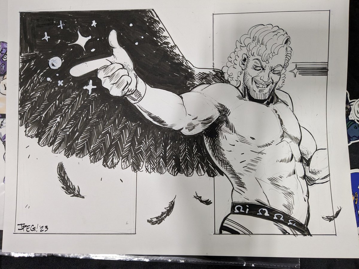 Check out this rad Kenny Omega from the great @Jpegolden! #HeroesCon