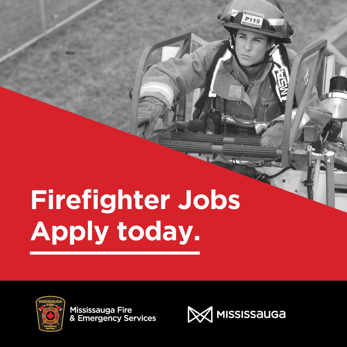 MississaugaFES's tweet photo. We are looking for our newest firefighting recruits to join a diverse team, working to protect people, property and the environment in Mississauga. Application process is now open until July 10. Apply at: https://t.co/RjpZ7qrD7D https://t.co/HUjFGmm4Bt