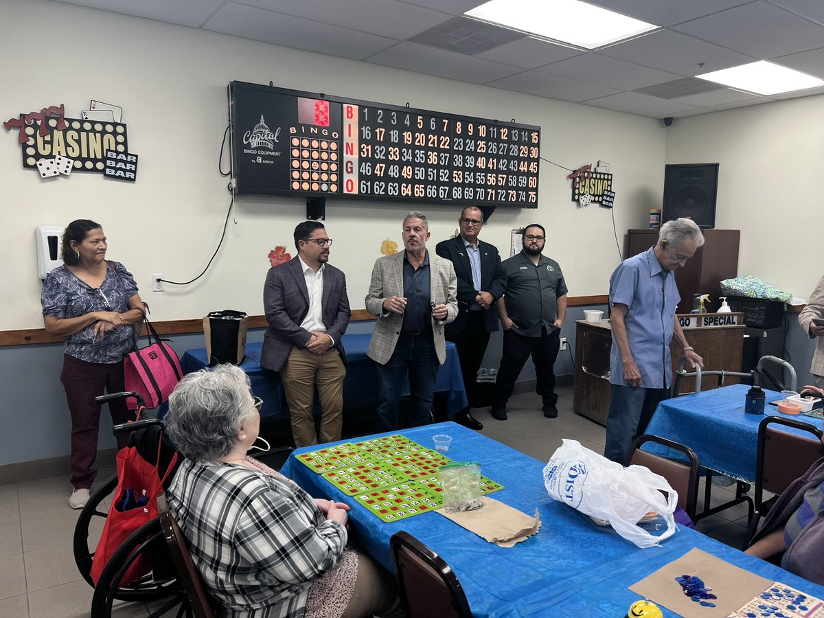 Commish_Ian's tweet photo. With our Mayor, Commissioners and Police Command Staff Celebrating Father’s Day at our Senior Center!
There was plenty of puerco asado, Dominós, bingo and dancing for everyone! We greatly appreciate all the fathers and grandfathers of our community! https://t.co/rlw5I83RYy