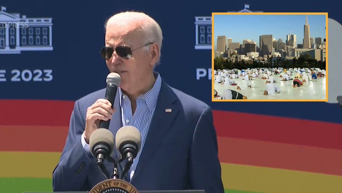 TheBabylonBee's tweet photo. Biden Institutes Call To Gay Prayer 5 Times A Day Facing San Francisco 
https://t.co/gTw5022cPj https://t.co/jVDaFsMwIN