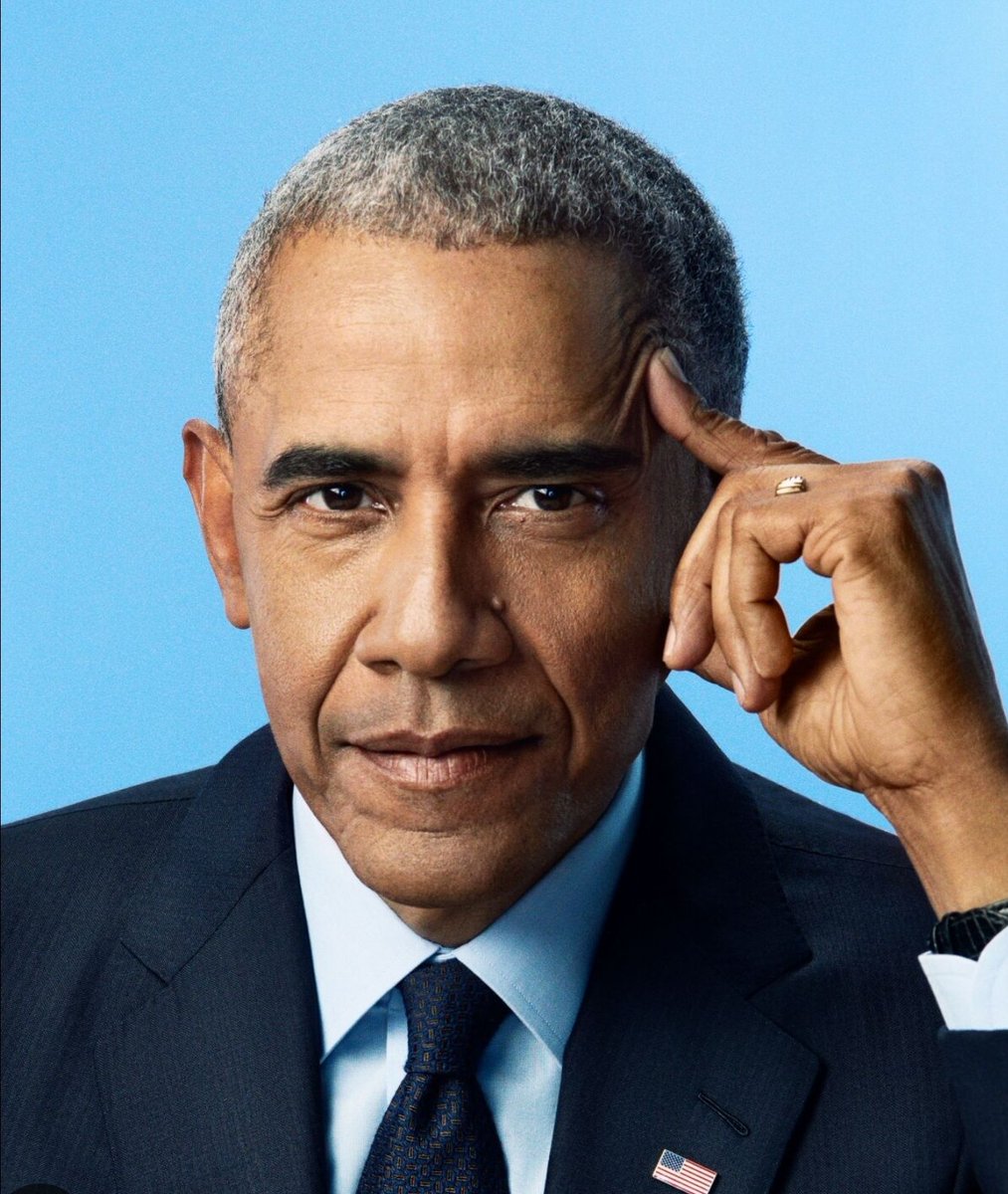 mmpadellan's tweet photo. Just a reminder that President Obama was frequently referred to as Barack Hussein Obama by trump and other racists who wanted to highlight his "otherness" to make him seem less American.

Then trump launched a deceitful, hateful campaign to make people think Obama wasn't American at all. 

And he won anyway.
TWICE.