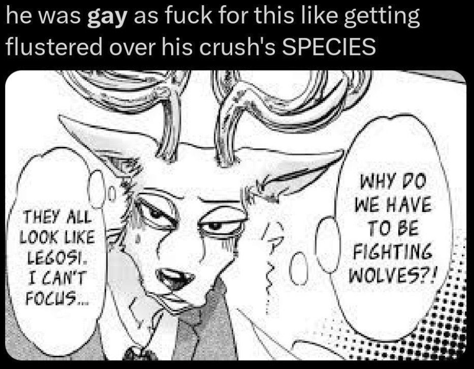 pourwatter's tweet photo. if they arent fucking until shaking and spent at the end of beastars S3 then whats the point!?? https://t.co/vdI27VENjI