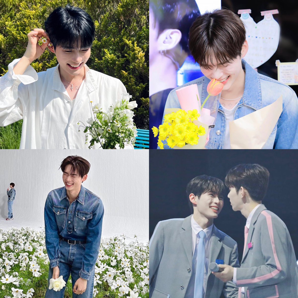 you can always catch hanbin smiling with a flower