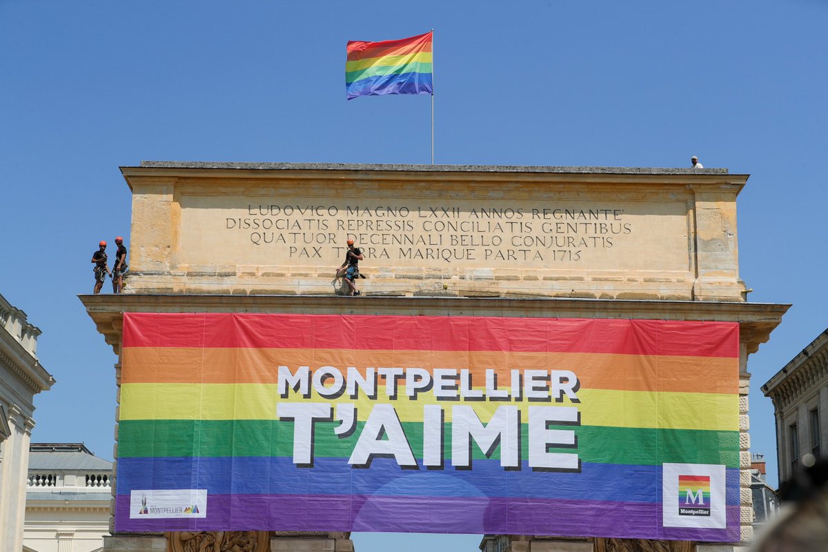 montpellier_'s tweet photo. 😍🏳️‍🌈 MONTPELLIER T’AIME 🏳️‍🌈😍

Cette année 2023 marquait pour Montpellier des dates importantes : les 10 ans du tout premier mariage pour tous et les 30 ans de la Marche des Fiertés ♥️

#Pride2023 https://t.co/gFp9qVuKCy